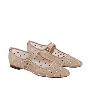 NEW SAM EDELMAN women's michaela shine mary jane flat in vintage pink mesh